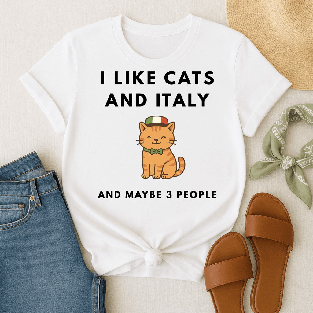 I Like Cats and Italy and Maybe 3 People T-Shirt